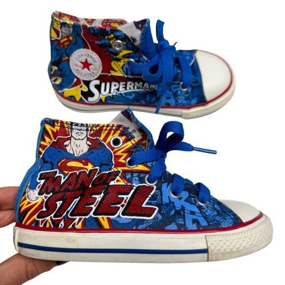 Converse Chuck Taylor All Star Superman High‑Top Sneakers Infant Size 8 | DC - Picture 11 of 17
